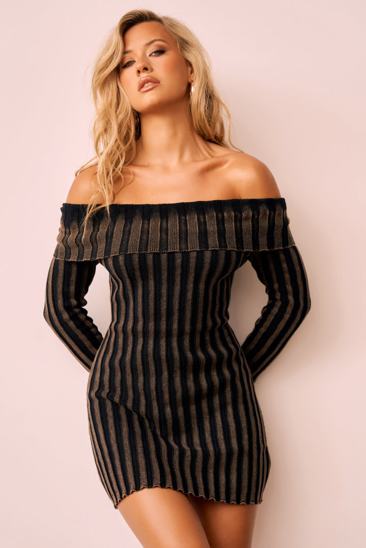 Evermore love Knit Mini Dress - Black