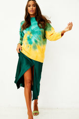 Spaced Out Knit Oversize Jumper - Yellow Green