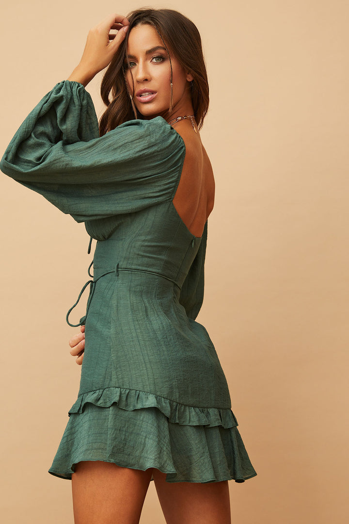 Xena Mini Dress - Forest Green