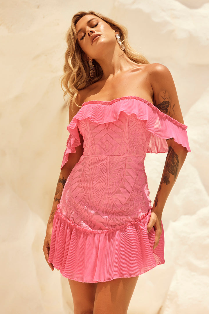 Venetian Summer Dress - Hot Pink
