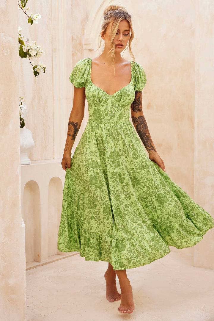 Crushing Midi Dress - Green