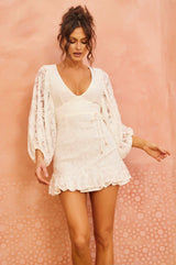 Summer Afternoons Lace Mini Dress - White
