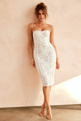 Styling Melody Lace Midi Dress - White