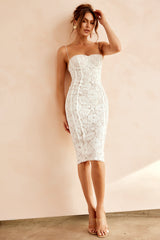Styling Melody Lace Midi Dress - White