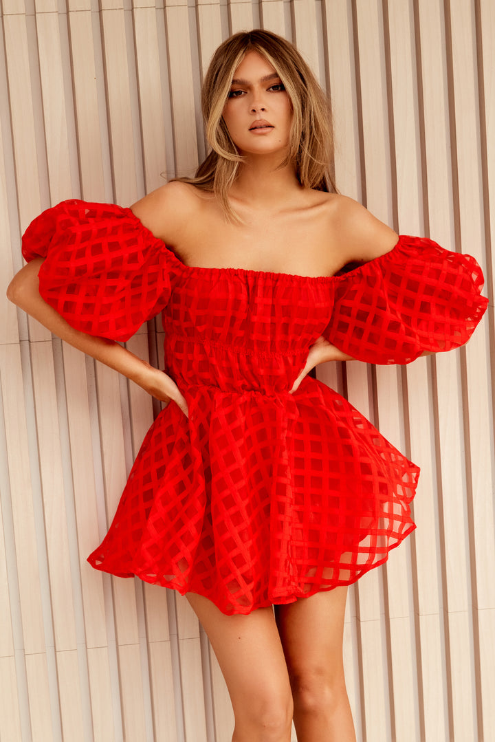 Warm Breeze Mini Dress - Red