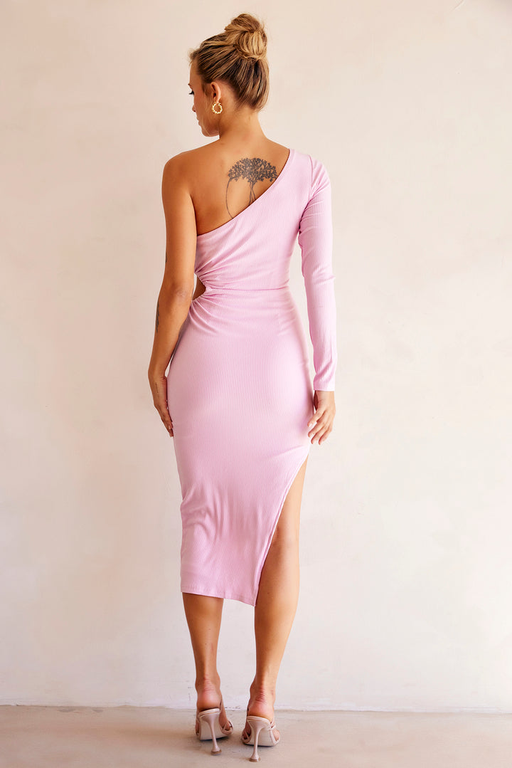 Sheer Glow Midi Dress - Pink