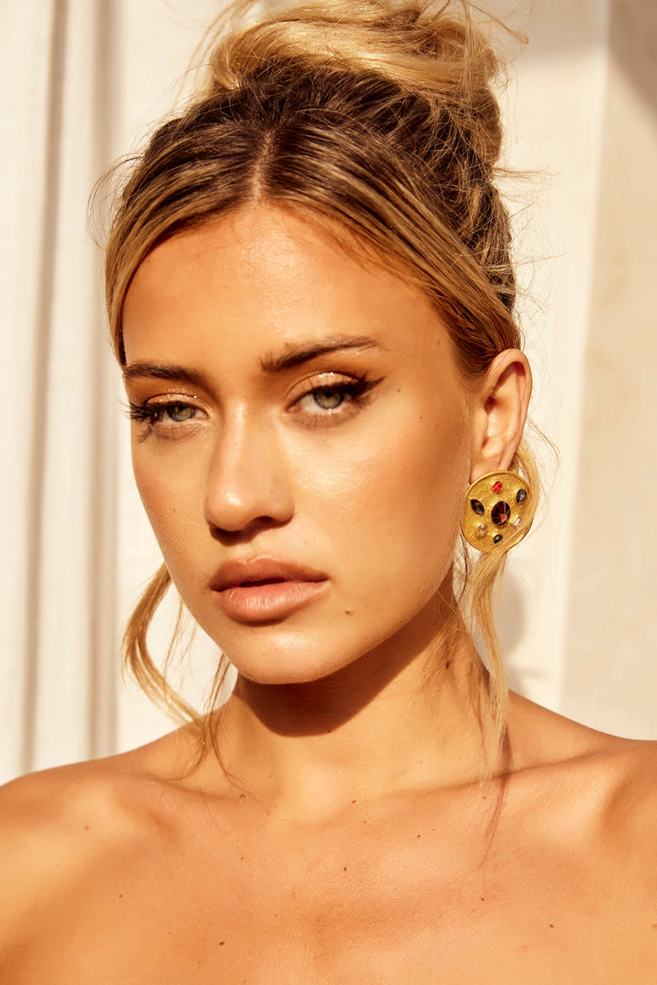 Martini Stud Earrings - Gold