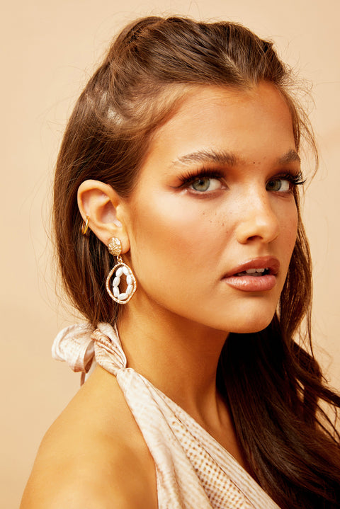 Fresh Breeze Earrings // Gold White | Sage and Paige.