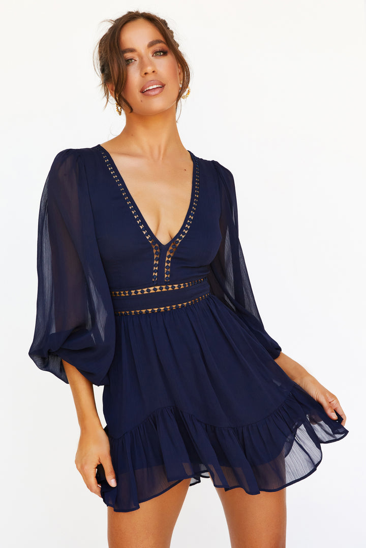 In Heaven Mini Dress // Navy | Sage and Paige.