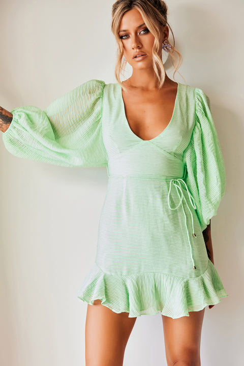 Isla Mini Dress - Apple Green