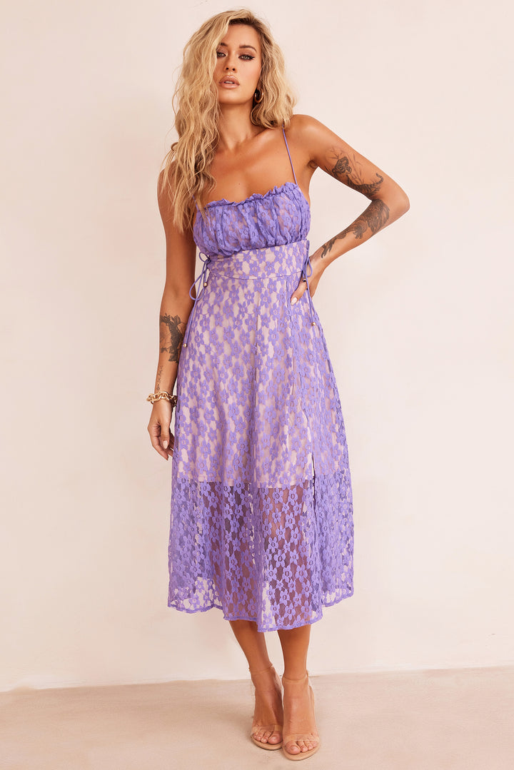 Ease Up Midi Dress - Purple