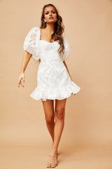Clarissa Lace Mini Dress // White | Sage and Paige.