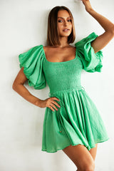 Italian Summer Mini Dress - Emerald