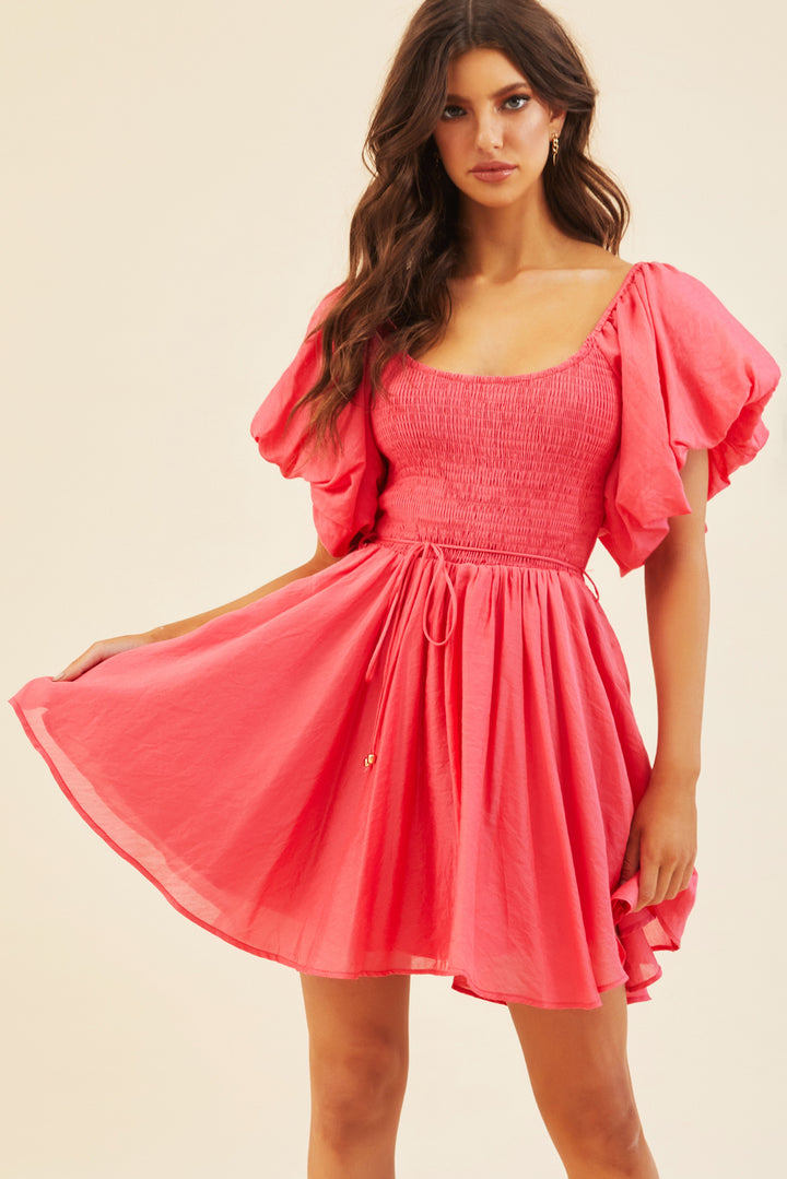 Italian Summer Mini Dress - Watermelon