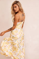 Vintage Summer Midi Dress - Yellow