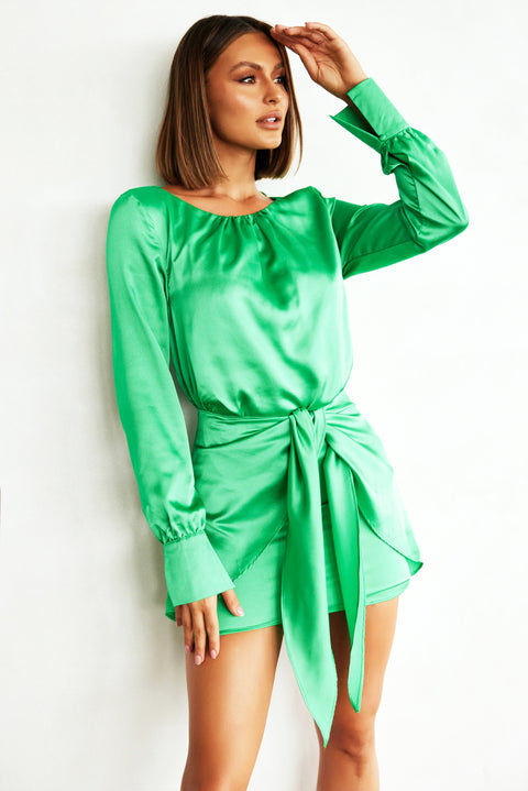 Holiday Film Mini Dress - Emerald