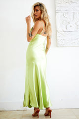 Danny Satin Maxi Dress // Apple Green | Sage and Paige.