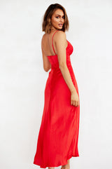 Night In August Midi Dress - Red