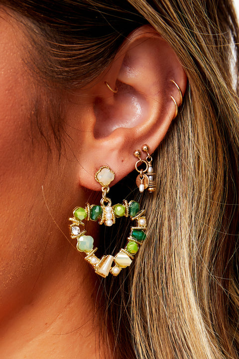Wake Me Softly Earrings // Green | Sage and Paige.