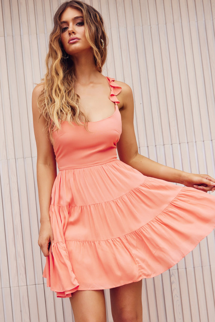 Epic Sunset Mini Dress - Peach