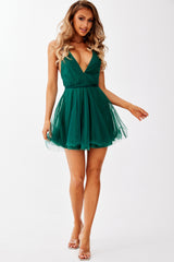 Exchange Mini Dress - Forest Green