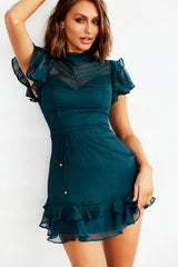 Leila Mini Dress - Forest Green