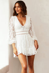 Misha Lace Mini Dress - White