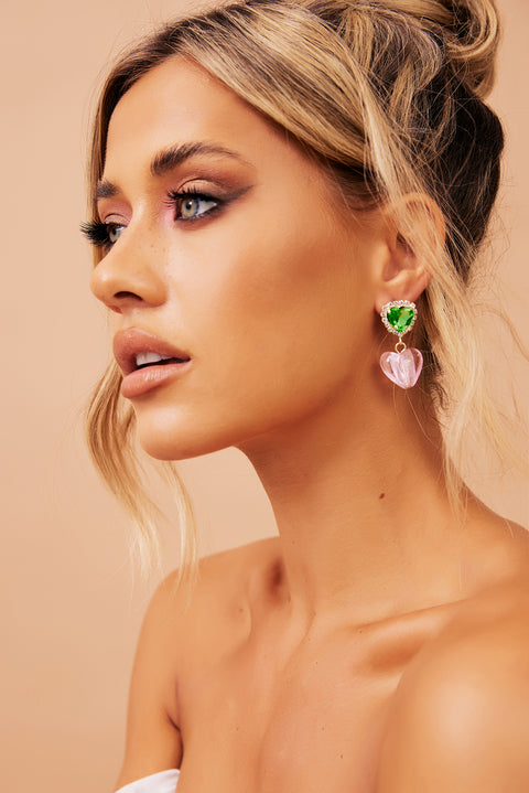 Vienna Earrings - Pink Green