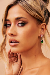 Mia Earrings - Pink Green