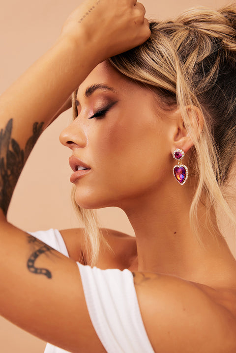Rebel Hearts Earrings - Purple