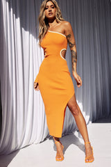 Heartlines Midi Dress - Orange