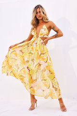 Rays Maxi Dress - Yellow Print