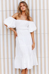 Spanish Steps Midi Dress - White