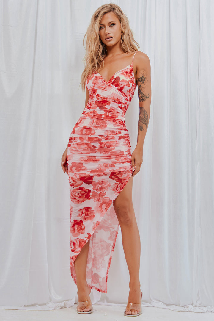 Fire In Your Eyes Midi Dress - Red