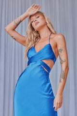 Goddess Lines Maxi Dress - Blue