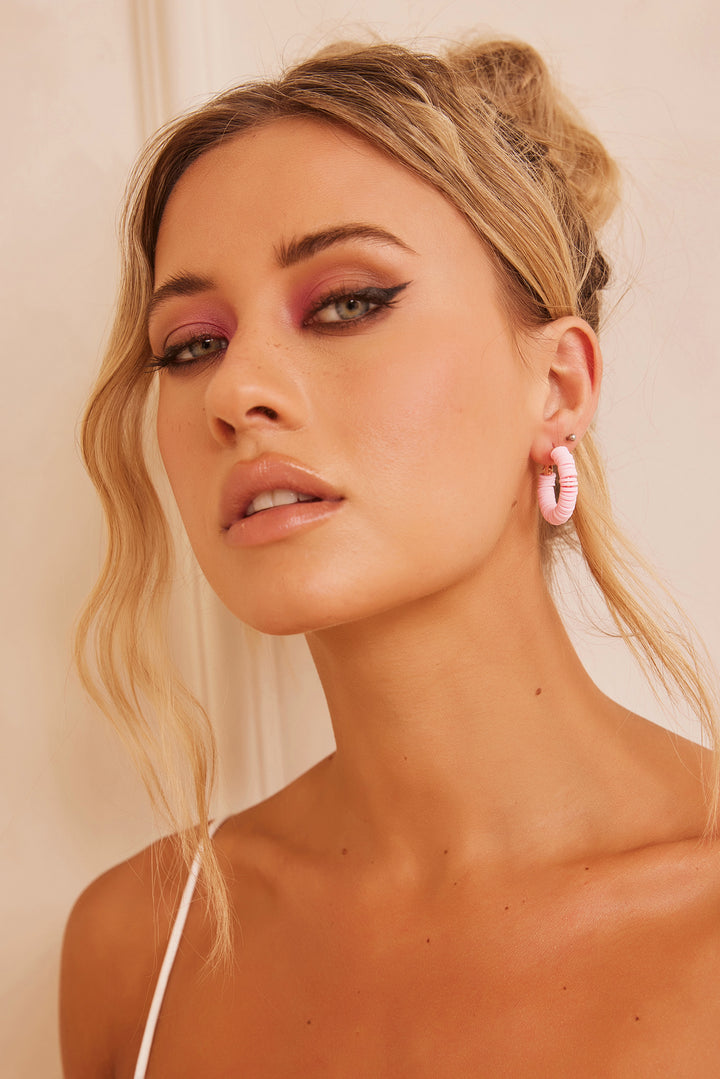 Nice Try Solid Earrings - Pink